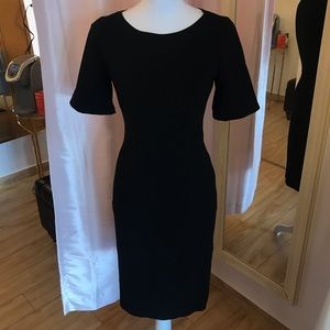 Elie Tahari black dress with leather accent